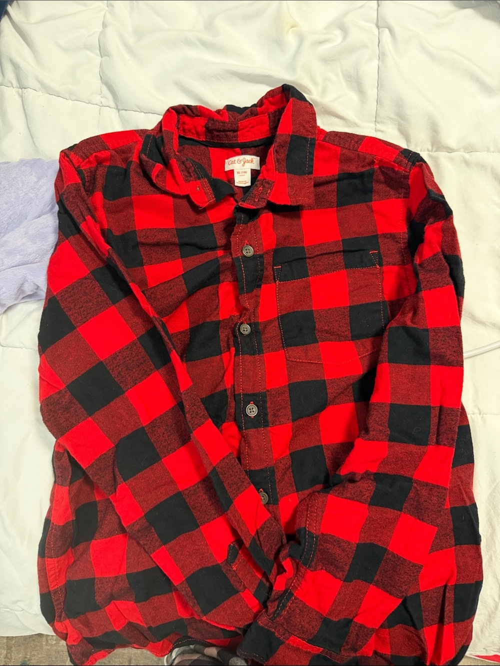Cat & Jack Red and Black Buffalo Plaid Shirt